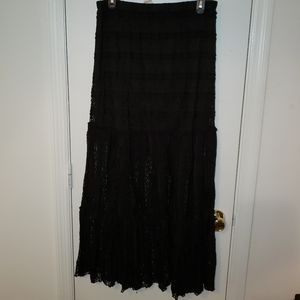 Long Black Lace Skirt